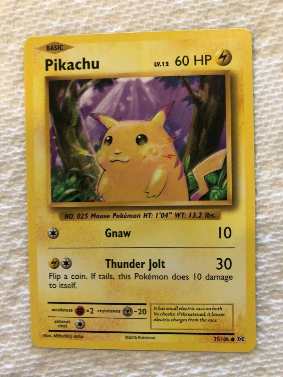 Pikachu Basic Pokemon card 35/108 LV 12 60HP - Mint Pikachu Basic Pokemon card 35/108 LV 12 60HP - Mint