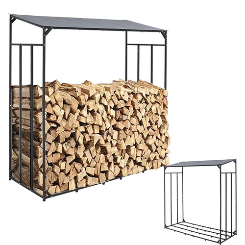 Firewood Log Rack Store Indoor Fireside Wood Cart Mover Carrier Stand