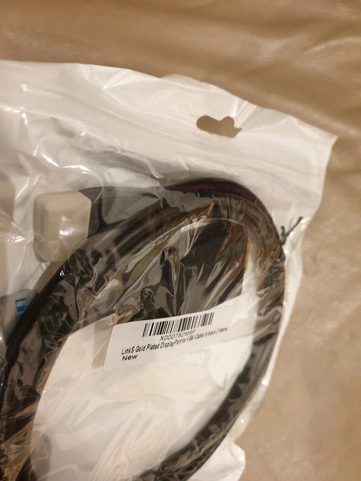 2Meters DisplayPort to VGA Cable Gold Plated Contacts 20 pin, Black - Image 3 of 3