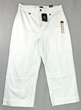 Lee Jeans Women Seamed Crop High Rise Stretch White Size 16 Medium NEW