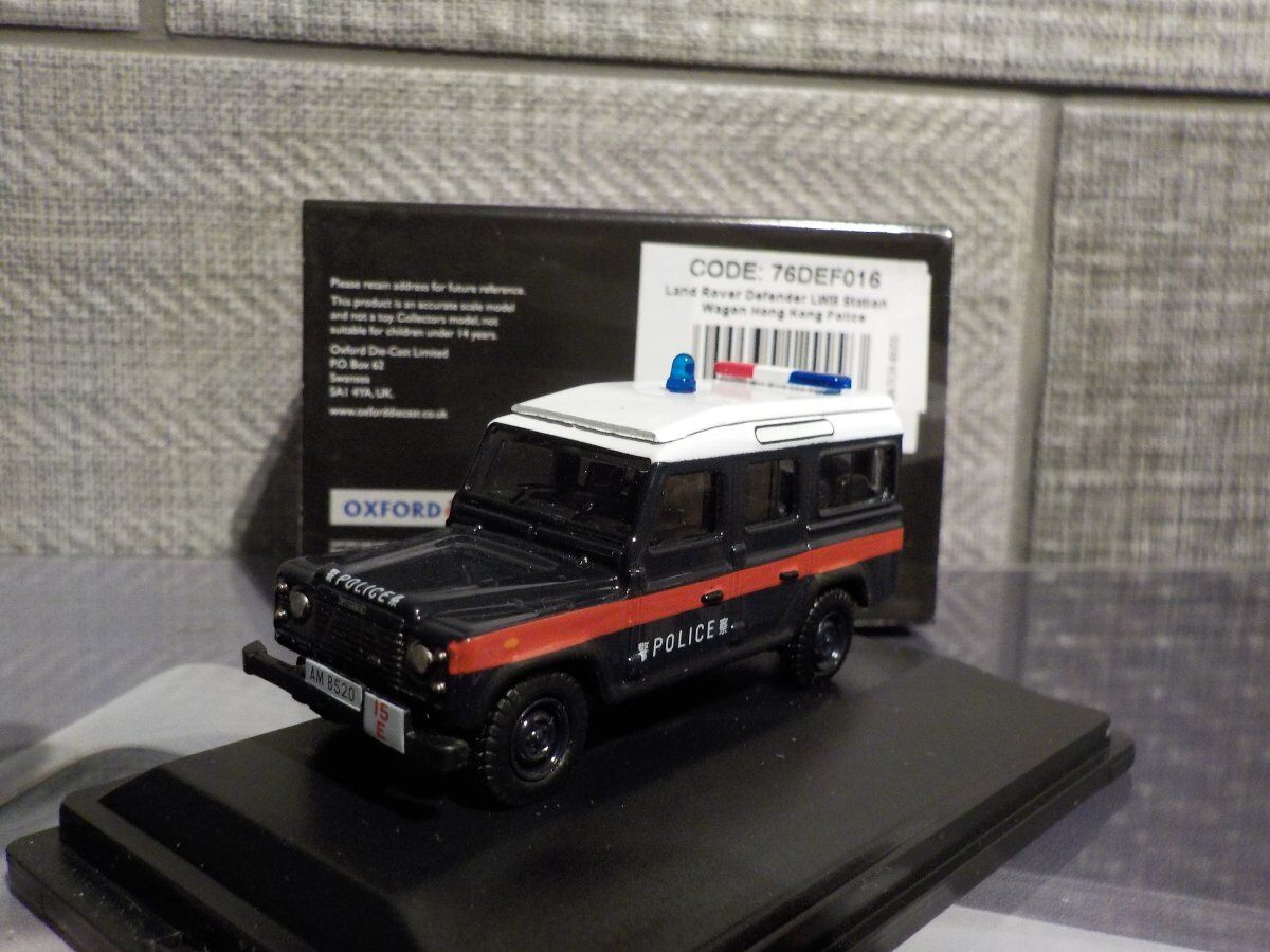 Land Rover Defender - LWB - Station Wagon - Police Hong Kong - Oxford Diecast 1/