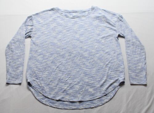 Lou & Grey Women's Printed Long Sleeve T-Shirt EJ3 Blue/White Large NWT