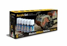 Acrylic Set Modern Military Vehicles U.S. / Born acrylic colors 6 pcs ITALIAN