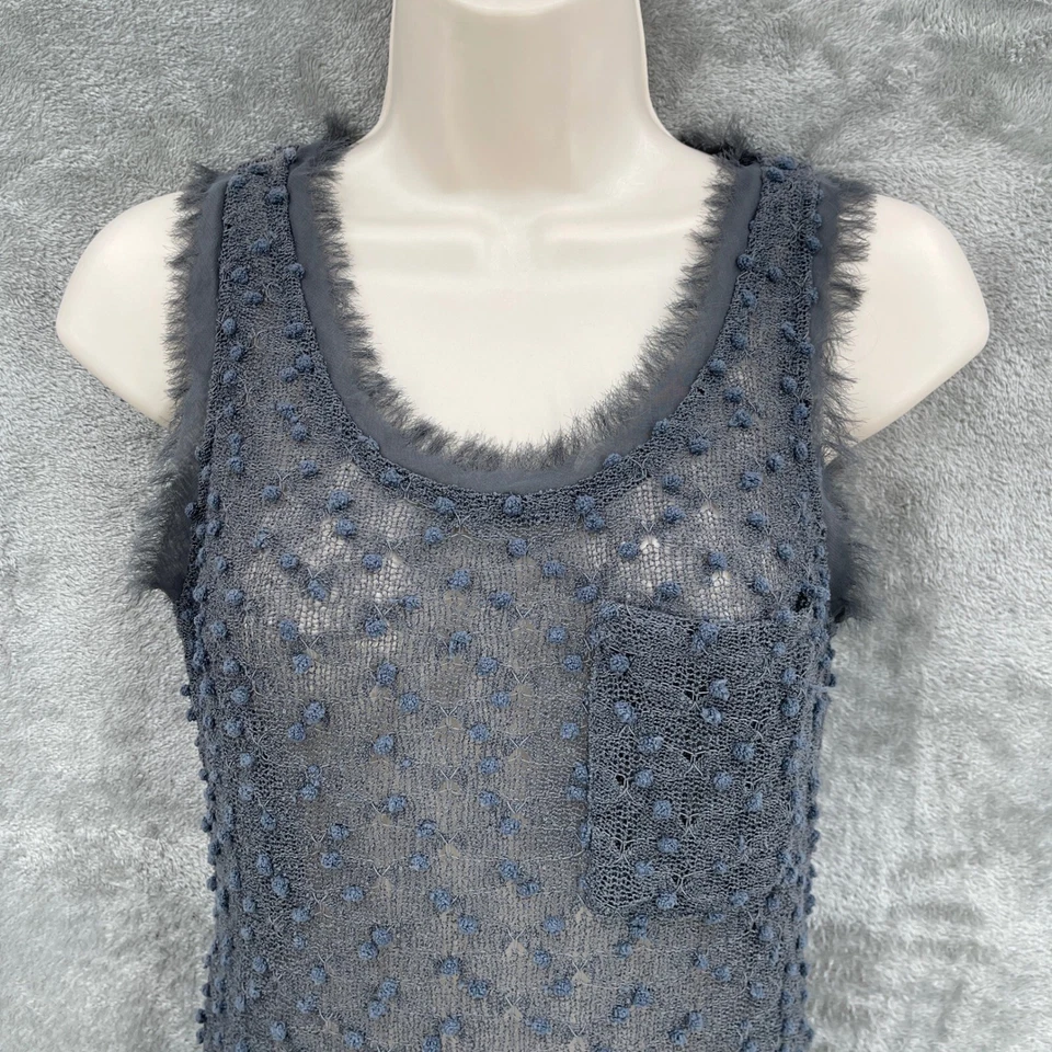 Camiseta sin mangas deshilachada gótica ropa de calle transparente grunge vanguardista Baddie verano mujer talla S Foto 3 de 4