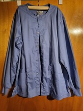 Wonder Work - Everyday Durable Stretch-Comfort Blue Scrub Top Jacket- Size M