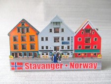 Stavanger Häuser Holz Souvenir Magnet Norwegen Norway Neu
