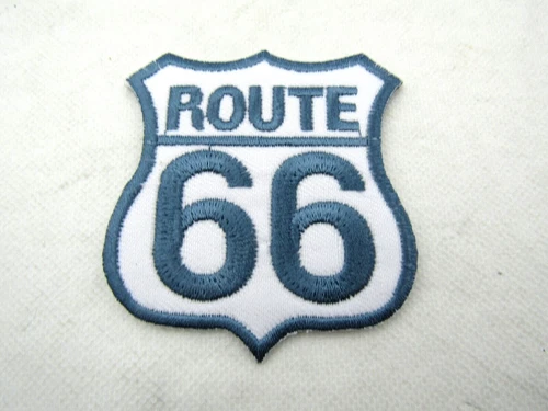 ROUTE 66 Iron On Patch Highway Road Sign Biker Historic