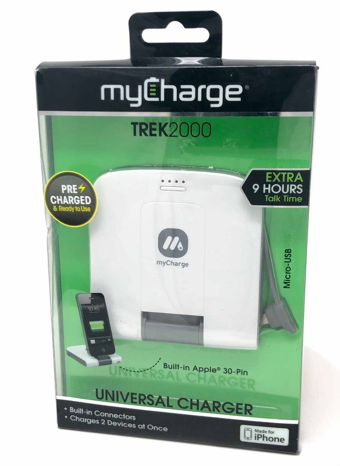 myCharge Trek 2000 Rechargeable Power Bank for Apple iPhone 4s Micro USB Charge-image
