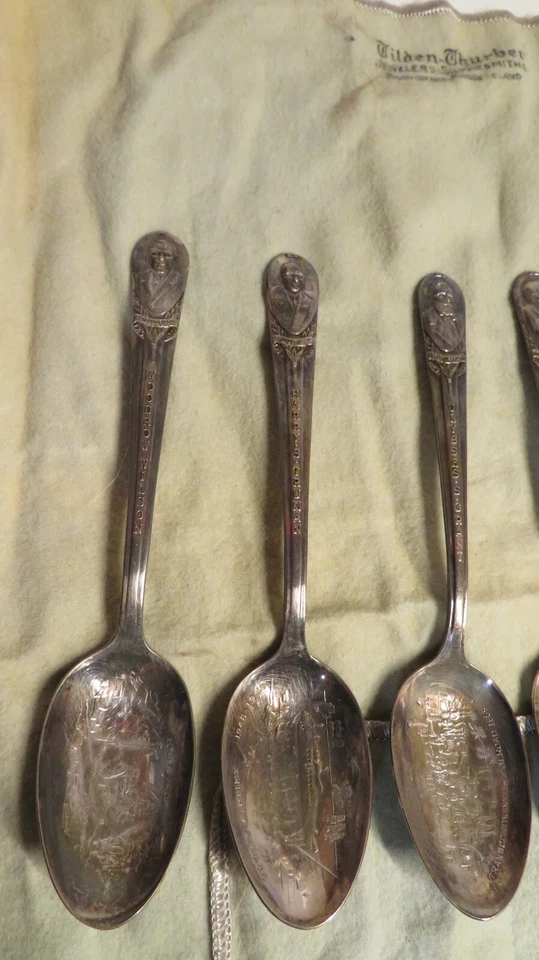6 cucharas vintage de plata de los presidentes estadounidenses de ROGERS Wil, Cle, Tru, Gran, Rose, Li Foto 3 de 4