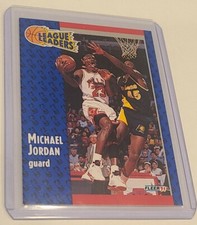 1991-92 Fleer League Leaders MICHAEL JORDAN #220🔥🔥🔥🔥🔥🔥