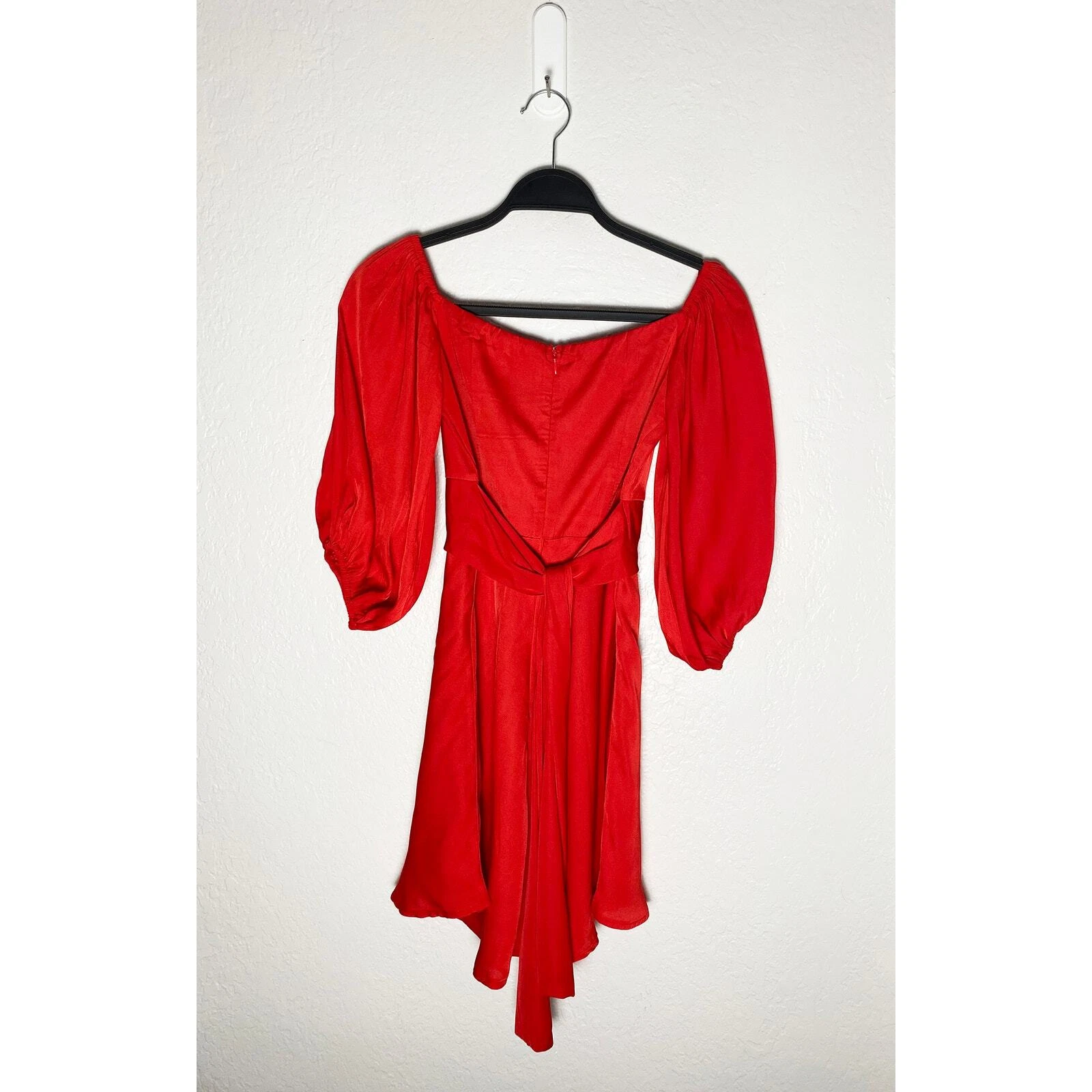 VALENTINO Mini abito donna rosso Hello Molly manica a sbuffo cravatta schiena fiocco 62235BK60 nuovo con etichette taglia 4