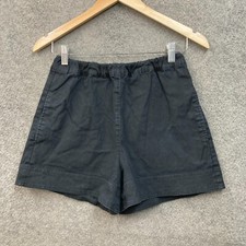 Country Road Shorts Womens 6 Black Elastic Waist Cotton Linen Pockets 50716