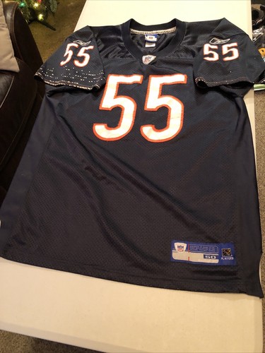 Rebook On Field NFL Chicago Bears Lance Briggs Jersey #55 Blue Mens Size 50 Wear - Picture 10 of 15