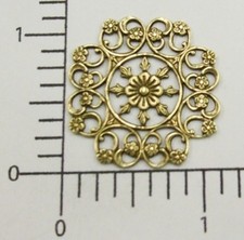 25053          Brass Oxidized Victorian Square Filigree Jewelry Finding