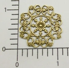 25053          Brass Oxidized Victorian Square Filigree Jewelry Finding