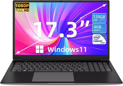 SGIN Laptop Intel i3 4 GB RAM 128GB Speicher 17-Zoll FHD Display Windows 11 Home