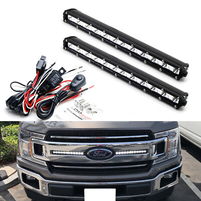 #ad #ad Front Grille LED Light Bar w Front Grill Mount Wire For 18 20 Ford F150 XL XLT $135.09