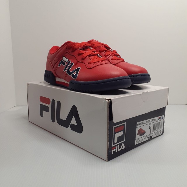 red white and blue fila shoes