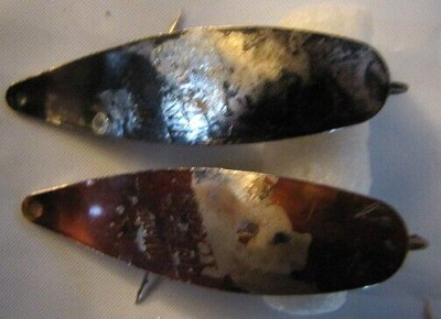 2 Lure Lot Vintage Mepps Timber Doodle #1 Spoons Old Rare Bass Bait