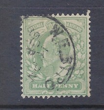 G B  KE VII  0.5p Yellow Green  W/Cancel, Sc# 143   CV$+ (GB188)*