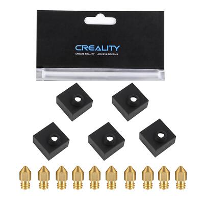 Creality Original 10pcs 0.4mm Nozzle With 5pcs Silicone Sock, For Ender 3/Ender