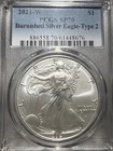 2021 W $1 1 oz Burnished Silver Eagle Type 2 PCGS SP70