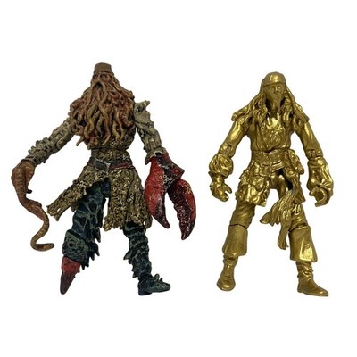Pirates of the Caribbean Disney Action Figure Lot of 2 Davy Jones Jack Sparrow