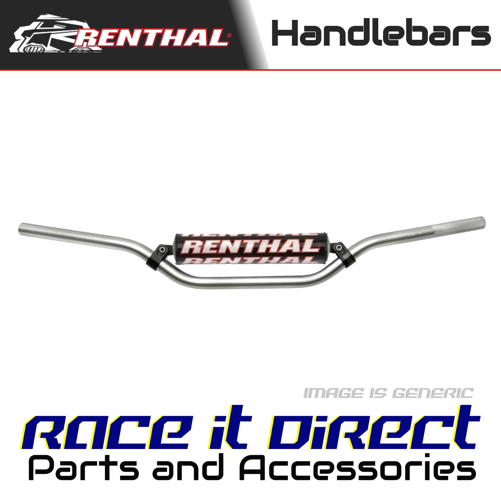 Handlebar for SUZUKI RM 250 1996-1997 971 Silver Renthal