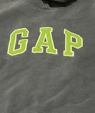 Gap Hoodie Mens Large Navy Pullover Arch Logo Fleece Sweatshirt Kangaroo Pocket
