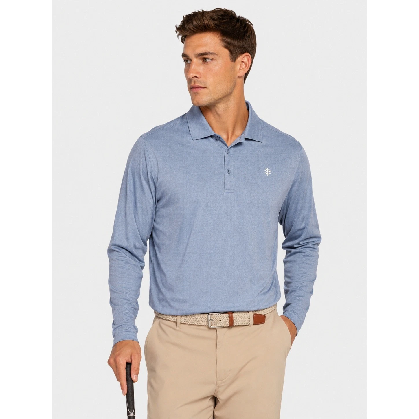 Coolibar Mens Erodym LS Golf Polo Shirt Light Blue UPF 50+ Sun Protection L
Opens in a new window or