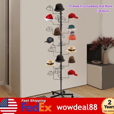 Stylish Freestanding Hat Rack with 25 Holders for Organized Storage