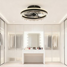 Modern 16 in Fan Light kit Flush Mount LED Ceiling Fixture w Remote APP Control