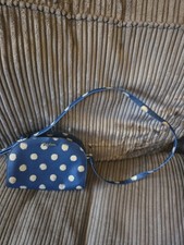 Cath Kidston Crescent Crossbody Bag Smudge Spot Blue White Polka Dot Demi-Lune