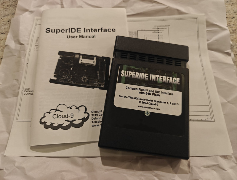 Cloud-9 SuperIDE CompactFlash IDE Interface Adapter For TRS-80/Tandy CoCo
