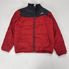 Vintage THE NORTH FACE Jacket Boys Size XL 18/20 Red Black Padded Winter Wear