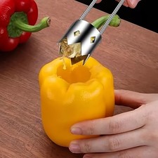 Portable Stainless Steel Pear Pepper Core Removing Kitchen Tool Fruit, Vegetable