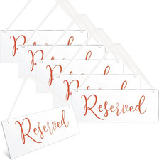 Reserved Chair Signs Acrylic Hanging Tags with Ribbon 6 Pcs Rose Pink