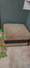 DFS Striped Corduroy Sofa Beige/Brown Cottage Style 200x100x75cm