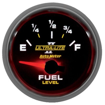 Auto Meter Fuel Level Gauge 4913; Ultra-Lite II 0-90 Ohms 2-1/16 in., Silver