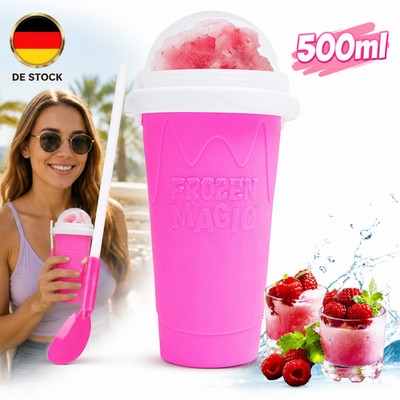 Slushy Maker Becher 500ml Silikon Squeeze Cup Slushie-Maker Smoothie BPA-frei