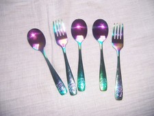 Toddler silverware set Baby Feeding Set, Multicolor Lot 8 iridescent