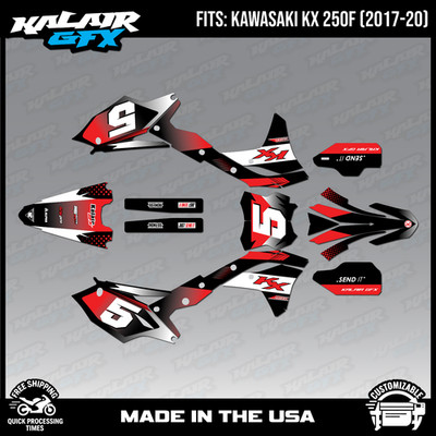 Graphics Kit for Kawasaki KX250F (2017-2020) KX 250F Turbo Series - Red