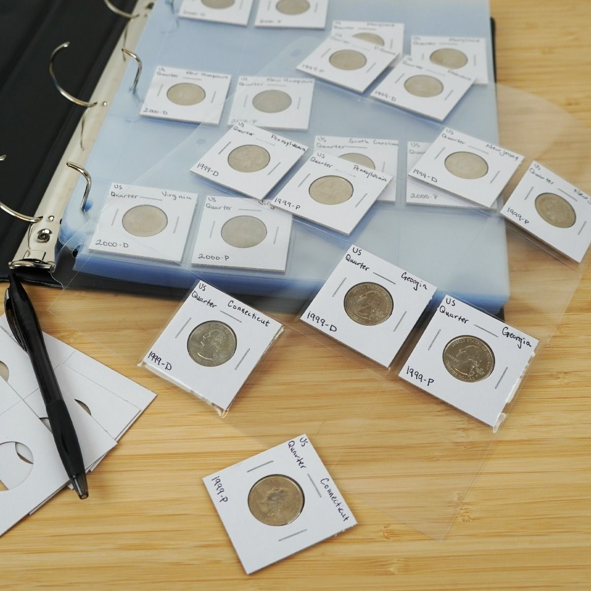 10x BCW 20-Pocket Binder Album Folder Pages Coin Flips Slides Tokens 50mm x 50mm — image 7
