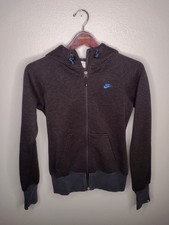 Nike Women's Hoodie Full Zip Sweatshirt Small Gray Athleisure Hoodie A17