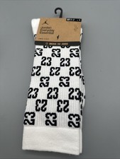 Jordan Everyday Essential Crew Socks - FJ6823 100 White  Black- Size: L 8-12 