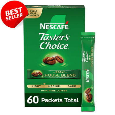Nescafe Decaf Instant Coffee House Blend 60 Pack 0.52 Oz Single Serve - US