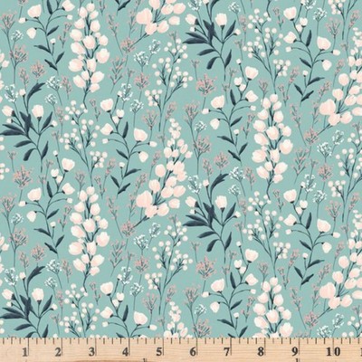 Painted Blossoms Field of Dreams Teal  24657 Fabric Poppie Cotton by Half Yard
