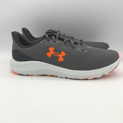 Under Armour Charged Pursuit 4 Shoes Mens 10.5 Grey Orange Running 3028254-025