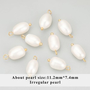 Authentic Natural Pearl Pendant Charms Gold Plated Jewelry Making Findings 10PCS