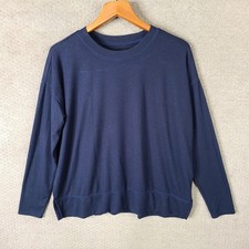 Lucky Brand Sweater Mens M Blue Pullover Crew Neck Lightweight Viscose Blend